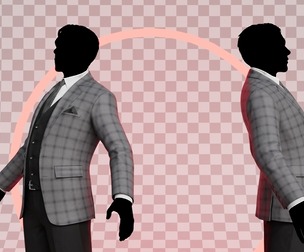 Men Pans with Shirt Blazer and Shoes Vest Checkered Grey