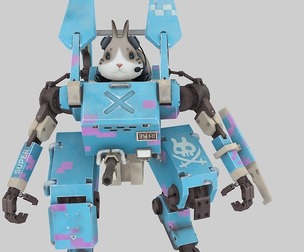Next generation pbr Rabbit Mech Robot Battle Mech Steel W