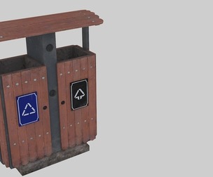 Next generation PBR Public trash can Trash can Park Trash c
