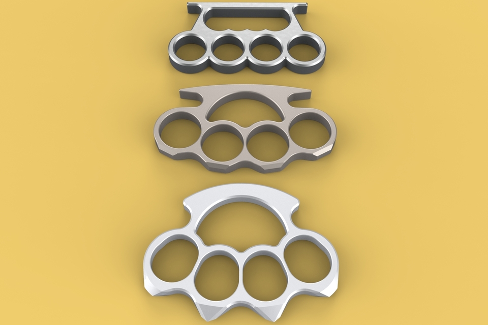 HAND BRASS KNUCKLES KNUCKLE DUSTER SELF DEFENSE FIST LOAD GRIP