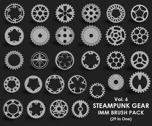 Steampunk Gears IMM Brush Pack 29 in One Vol 6
