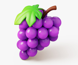 Grapes with Leaf Stylized