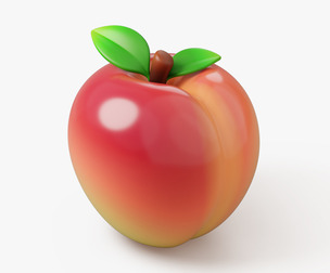 Peach Fruit Stylized