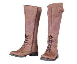 Brown Laced Buckle Boots