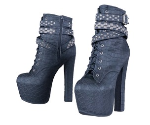 Croc Black Heels