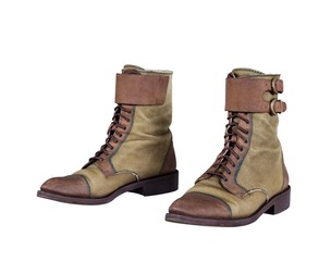 Green and Brown Leather Boots Walking Hiking