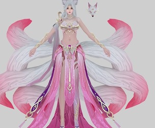 The next generation nine-tailed fox fox lady fairy costume ancient