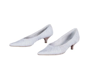Silver Draped Fabric Pumps