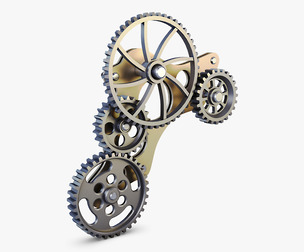 Gear Mechanism Low Poly v 4 3D Model