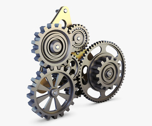 Gear Mechanism Low Poly v 5 3D Model