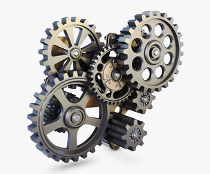 Gear Mechanism Low Poly v 7 3D Model