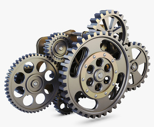 Gear Mechanism Low Poly v 8 3D Model