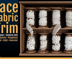 40 Lace Fabric Trim Materials SBSAR + Textures - VOL01