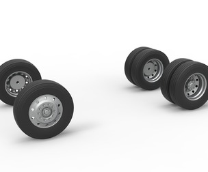 Wheel Set of Vintage GATR Racing Semi truck V2 Scale 1:25