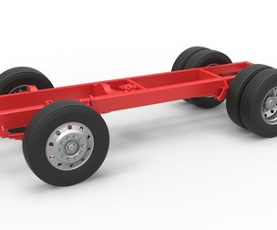 Chassis of Vintage GATR Racing Semi truck V2 Scale 1:25