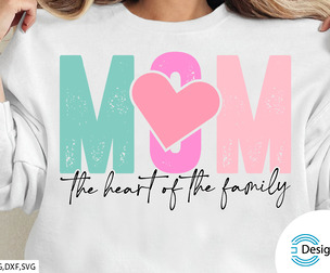 Mom the heart of the family-Mother's day SVG design