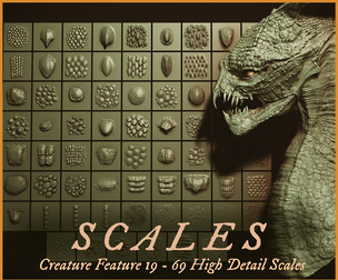 Scales - 69 reptilian and dragon VDM brushes