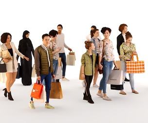 People with hand luggage