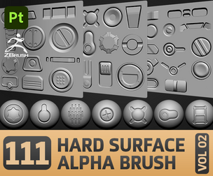 111 Hard Surface Alpha Brush VOL02  - HardSurface Library VOL03