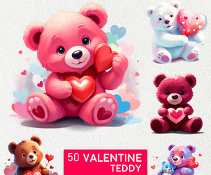 50  Valentine Teddy Clipart