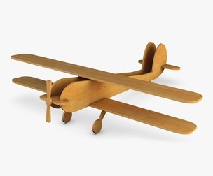 Wooden Toy Plane v 1 3D Model