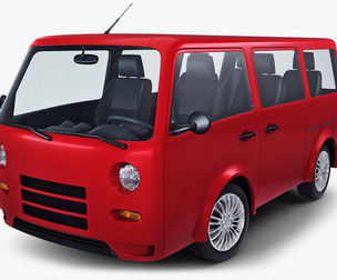 Kei Van Concept Retro Style Red 3D Model