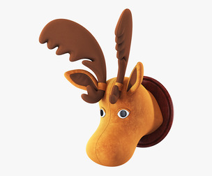 Fabric Moose Head Trophy 3D Model