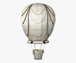 Hot Air Balloon Paper v 1 3D Model
