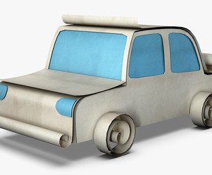 Car Sedan Paper v 1 3D Model