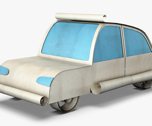 Car Hatchback Paper v 1 3D Model
