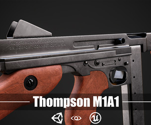 Game-Ready Thompson M1A1 SMG