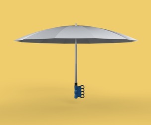 KNUCKLE SAFE UMBRELLA FINGER HOLE GRIP HAND TEXTING IN THE RAIN