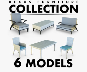 Rexus Furniture Collection White 3D Models