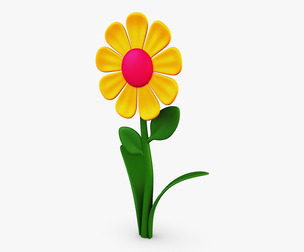 Cartoon Flower v 1 3D Model