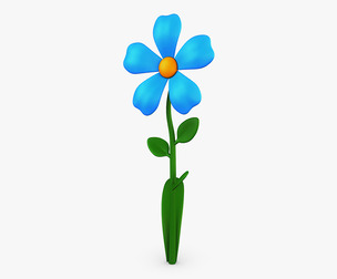 Cartoon Flower v 2 3D Model