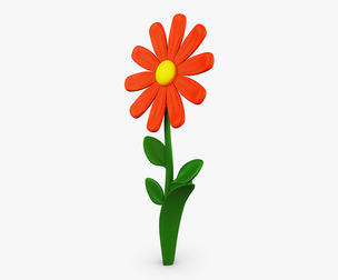 Cartoon Flower v 3 3D Model