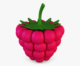 Cartoon Raspberry v 1 3D Model