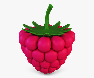 Cartoon Raspberry v 2 3D Model