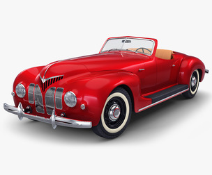 Generic Cabriolet Retro Car v 1 3D Model