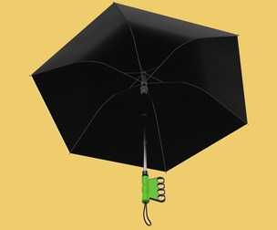 ERGONOMIC COMFORT UMBRELLA SAFE FINGER HOLE GRIP TEXTING IN RAIN