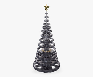 Stylized Gear Christmas Tree v 1 3D Model