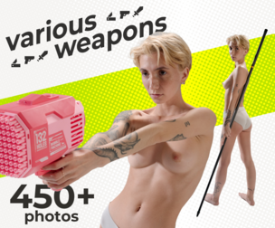 450+ Female Poses with Various Weapons