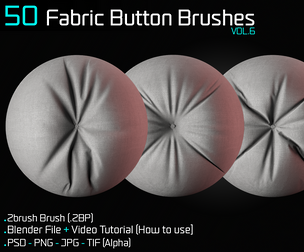50 Fabric Button Brushes – Blender & ZBrush - Vol. 6