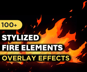 100+ Stylized Fire and Flame Elements Overlay Effects (FREE)