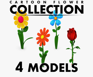 Cartoon Flower Collection volume 1 3D Models