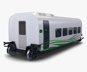 High Speed Railway Passenger Car v 2 3D Model