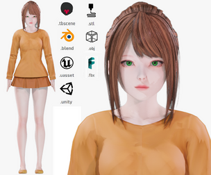 Casual clothes 0017 - Rig - Unreal - Unity - Blender - Animated - Realistic Female Character