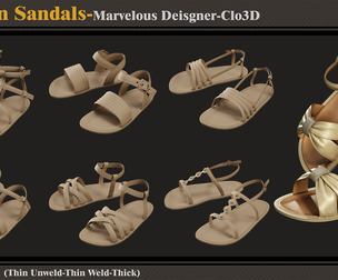 6 Women Snadals-MD-Clo3D -ZPRJ-FBX-OBJ