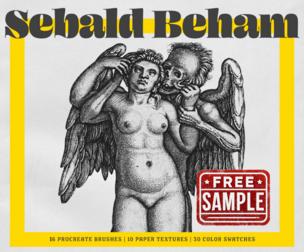 Free Sample - Hans Sebald Beham Procreate Kit (Procreate Brushes, Color Palette & Paper Textures)