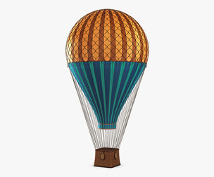 Hot Air Balloon v 4 3D Model